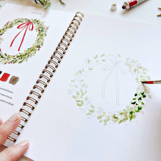 Christmas watercolor workbook - 12 Designs with Easy to Follow Steps