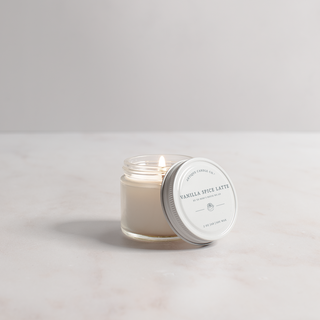 2oz Vanilla Spice Latte Soy Wax Mason Jar Candle by Antique Candle Co. – cozy fall fragrance with cinnamon, nutmeg, ginger, espresso, and vanilla | JSQ Mercantile – Women’s Boutique & Gift Shop in La Grange, IL
