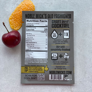 Old Fashioned Single Serve Craft Cocktail Mix – 2oz by Noble Micks