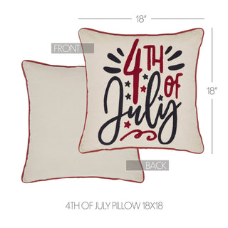 4th Of July Pillow with Insert 18" x 18" - JSQ Mercantile