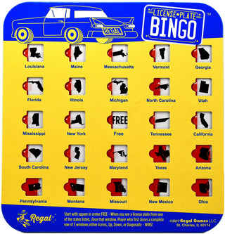 Travel License Plate Bingo Cards