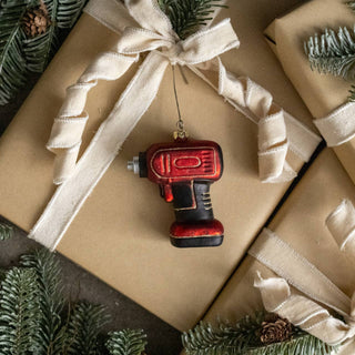 4" Drill Glass Ornament