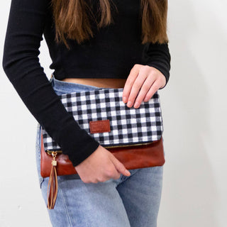 Foldover Buffalo & Brown Clutch