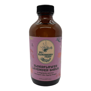 Elderflower Lavender Shrub – Botanical Vinegar Elixir (8 oz)