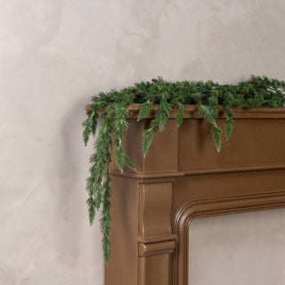 54-inch draping angel pine spray with realistic green needles on white background – JSQ Mercantile, Women’s Boutique & Gift Shop in La Grange, IL