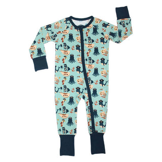 Ahoy, Matey! Convertible Zip Up Bamboo Pajamas