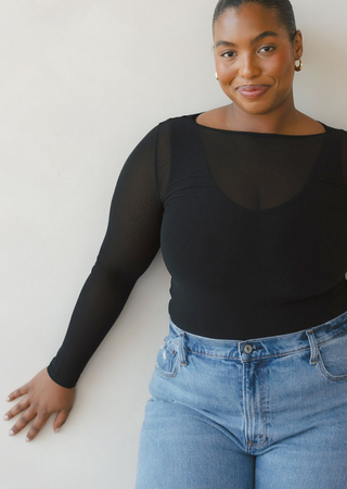 Second Skin Sheer Long Sleeve Mesh Top – Curvy