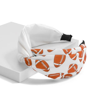 Football Printed Headband With Twist Knot Detail