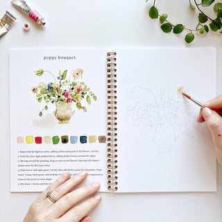 Bouquets Watercolor Workbook – 12 Beginner Floral Illustrations by Emily Lex