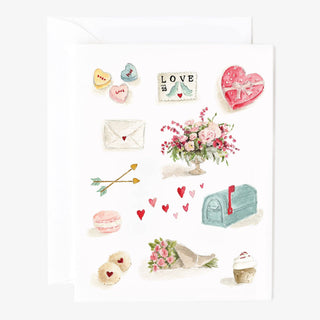 Whimsical Watercolor Valentines Day Greeting Cards