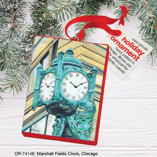 Marshall Fields Clock, Chicago, Canvas Ornament
