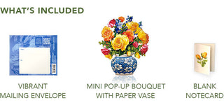 Mini Sorbet Roses Pop Up Greeting Card