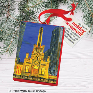 Water Tower, Chicago, Canvas Ornament