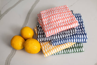18" x 30" Eco Friendly Tea Towel - Beans in Navy