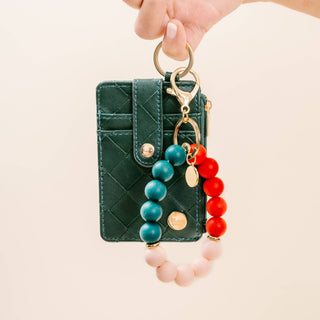 Christmas Hands Free Key Chain Wristlet with wallet_JSQ Mercantile_La Grange, IL