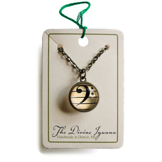 Bass Clef Simple Reversible Pendant Necklace - JSQ Mercantile