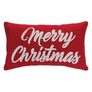 Merry Christmas Pillow 19L x 10"H Polyester"