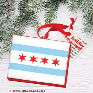 Hello, from Chicago, Canvas Ornament