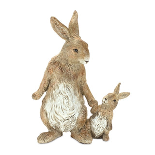 Rabbit with Baby Bunny Resin Figurine - JSQ Mercantile