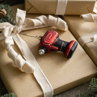 4" Drill Glass Ornament