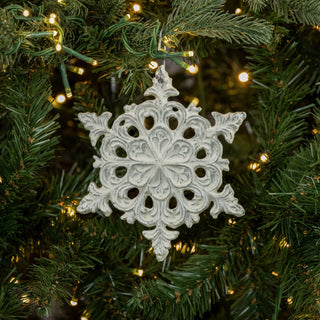 5" White Daniella Snowflake Ornament