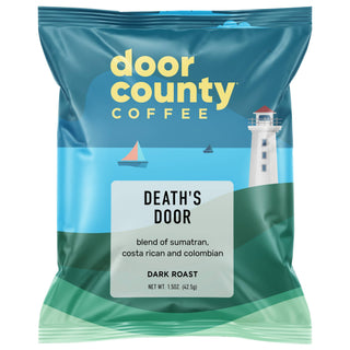 Death's Door Coffee Dark Roast Ground, 1.5oz, 6 pack - JSQ Mercantile