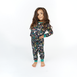 Night Forest Bamboo Long Sleeve Kids Pajama Pants Set | Emerson & Friends - JSQ Mercantile
