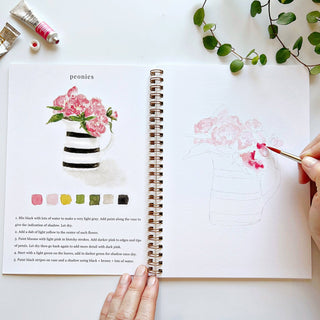 Bouquets Watercolor Workbook – 12 Beginner Floral Illustrations by Emily Lex