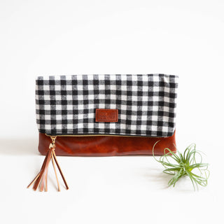 Foldover Buffalo & Brown Clutch