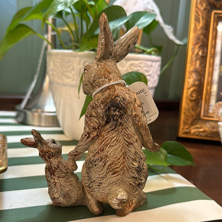 Rabbit with Baby Bunny Resin Figurine - JSQ Mercantile