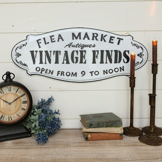 Antiques and Vintage Finds Metal Sign - 30.5" L x 12.25" T
