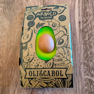 Arnold the Avocado by Oli & Carol – natural rubber eco-friendly teething toy shaped like a Green Avocado | JSQ Mercantile – Women’s Boutique & Gift Shop in La Grange, IL