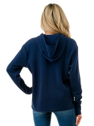 Long Sleeve Hoodie with Sequin Detail on String