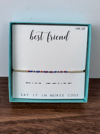 Best Friend Morse Code Bracelet | Gold