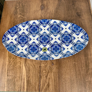 Indigo Seas Melamine Oval Tray | Shatterproof