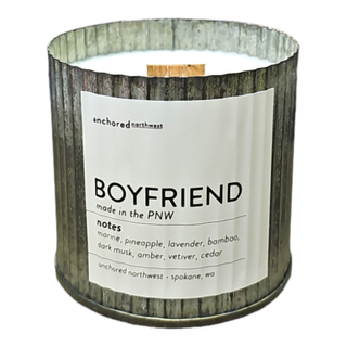 Boyfriend Rustic Vintage Farmhouse Wood Wick Candle: 10oz - JSQ Mercantile