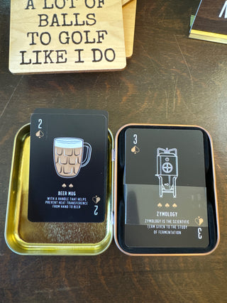 Waterproof Beer Trivia Playing Cards in Metal Tin - JSQ Mercantile