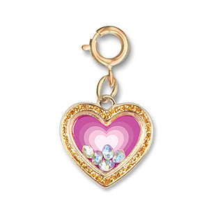 Gold Heart Shaker Charm - Charm It