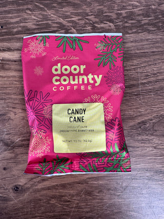 Candy Cane Java Holiday Flavored Coffee – 1.5 oz Full Pot Bag | Door County Coffee