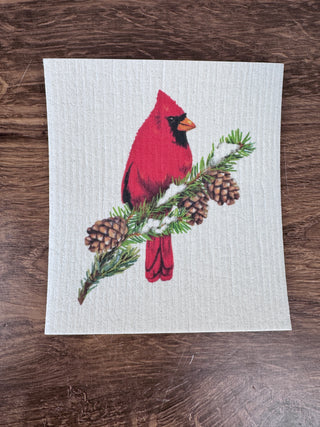 Cardinal Holiday Sponge Cloth