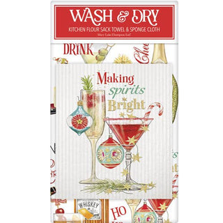 Christmas Making Spirits Bright Cocktails Wash & Dry Gift Set