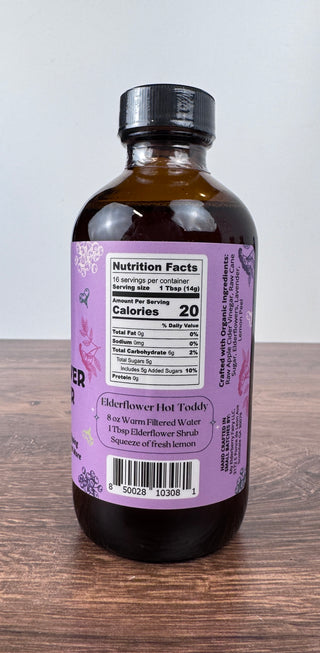 Elderflower Lavender Shrub – Botanical Vinegar Elixir (8 oz)