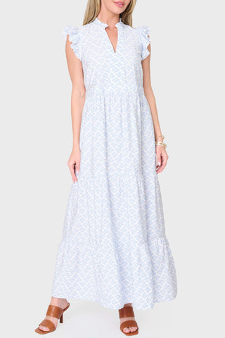 Flutter Sleeve Tiered Maxi Day Dress