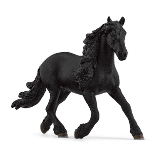 Black horse figurine on a white background