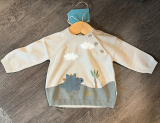 Dinosaur Baby Pullover Sweater (Organic Cotton)
