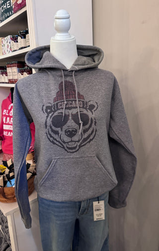 Bear With Chicago Beanie Graphic Hoodie