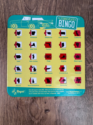 Travel License Plate Bingo Cards