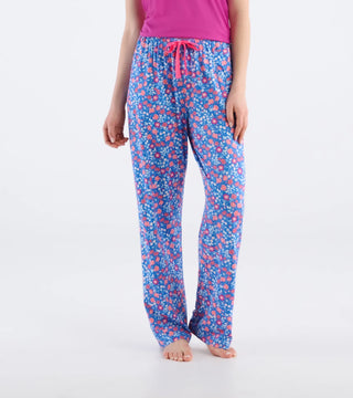 Batik flowers women’s pajama pants packaged in a gift bag, floral lounge pants gift, JSQ Mercantile – a women’s boutique and gift shop in La Grange, IL.