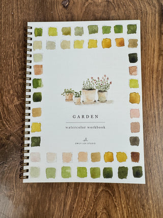 Garden watercolor workbook with step-by-step instructions for painting beginner floral and botanical illustrations by Emily Lex – JSQ Mercantile women’s boutique and gift shop in La Grange, IL