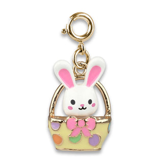 Gold Easter Bunny Basket Charm | CharmIt